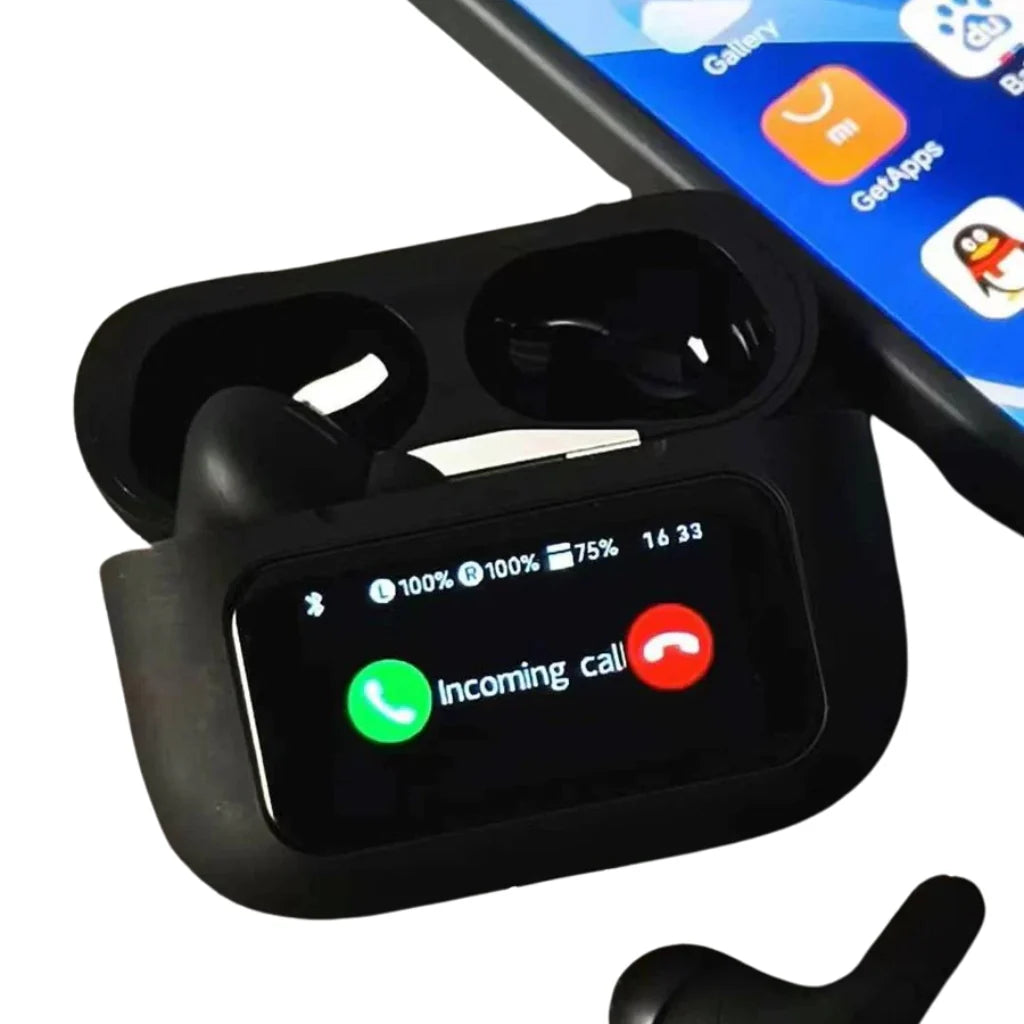 Airpods X Digital Touch Screen – Black Edition
